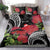 Personalized Mele Kalikimaka Hawaii Bedding Set I'iwi Bird With Ohia Lehua - Black Color