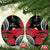 Personalized Mele Kalikimaka Hawaii Ceramic Ornament I'iwi Bird With Ohia Lehua - Black Color