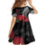 Personalized Mele Kalikimaka Hawaii Family Matching Off Shoulder Short Dress and Hawaiian Shirt I'iwi Bird With Ohia Lehua - Black Color