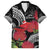 Personalized Mele Kalikimaka Hawaii Family Matching Short Sleeve Bodycon Dress and Hawaiian Shirt I'iwi Bird With Ohia Lehua - Black Color