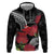 Personalized Mele Kalikimaka Hawaii Hoodie I'iwi Bird With Ohia Lehua - Black Color