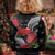 Personalized Mele Kalikimaka Hawaii Kid Ugly Christmas Sweater I'iwi Bird With Ohia Lehua - Black Color