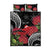 Personalized Mele Kalikimaka Hawaii Quilt Bed Set I'iwi Bird With Ohia Lehua - Black Color