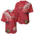 Personalized Mele Kalikimaka Hawaii Baseball Jersey I'iwi Bird With Ohia Lehua - Red Color