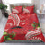 Personalized Mele Kalikimaka Hawaii Bedding Set I'iwi Bird With Ohia Lehua - Red Color