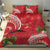 Personalized Mele Kalikimaka Hawaii Bedding Set I'iwi Bird With Ohia Lehua - Red Color