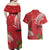 Personalized Mele Kalikimaka Hawaii Couples Matching Off Shoulder Maxi Dress and Hawaiian Shirt I'iwi Bird With Ohia Lehua - Red Color