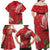 Personalized Mele Kalikimaka Hawaii Family Matching Off Shoulder Maxi Dress and Hawaiian Shirt I'iwi Bird With Ohia Lehua - Red Color