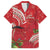 Personalized Mele Kalikimaka Hawaii Family Matching Short Sleeve Bodycon Dress and Hawaiian Shirt I'iwi Bird With Ohia Lehua - Red Color