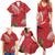 Personalized Mele Kalikimaka Hawaii Family Matching Summer Maxi Dress and Hawaiian Shirt I'iwi Bird With Ohia Lehua - Red Color