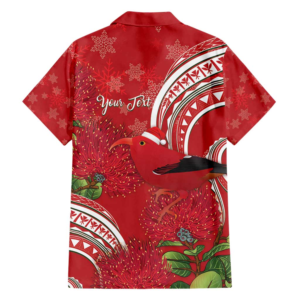 Personalized Mele Kalikimaka Hawaii Hawaiian Shirt I'iwi Bird With Ohia Lehua - Red Color LT14 - Polynesian Pride