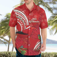 Personalized Mele Kalikimaka Hawaii Hawaiian Shirt I'iwi Bird With Ohia Lehua - Red Color LT14 - Polynesian Pride