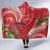 Personalized Mele Kalikimaka Hawaii Hooded Blanket I'iwi Bird With Ohia Lehua - Red Color