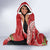 Personalized Mele Kalikimaka Hawaii Hooded Blanket I'iwi Bird With Ohia Lehua - Red Color