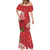 Personalized Mele Kalikimaka Hawaii Mermaid Dress I'iwi Bird With Ohia Lehua - Red Color