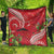 Personalized Mele Kalikimaka Hawaii Quilt I'iwi Bird With Ohia Lehua - Red Color