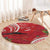 Personalized Mele Kalikimaka Hawaii Round Carpet I'iwi Bird With Ohia Lehua - Red Color