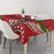 Personalized Mele Kalikimaka Hawaii Tablecloth I'iwi Bird With Ohia Lehua - Red Color