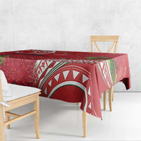 Personalized Mele Kalikimaka Hawaii Tablecloth I'iwi Bird With Ohia Lehua - Red Color LT14 - Polynesian Pride