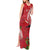 Personalized Mele Kalikimaka Hawaii Tank Maxi Dress I'iwi Bird With Ohia Lehua - Red Color