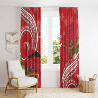 Personalized Mele Kalikimaka Hawaii Window Curtain I'iwi Bird With Ohia Lehua - Red Color LT14 - Polynesian Pride