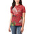 Personalized Mele Kalikimaka Hawaii Women Polo Shirt I'iwi Bird With Ohia Lehua - Red Color