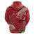 Personalized Mele Kalikimaka Hawaii Zip Hoodie I'iwi Bird With Ohia Lehua - Red Color