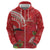 Personalized Mele Kalikimaka Hawaii Zip Hoodie I'iwi Bird With Ohia Lehua - Red Color