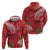 Personalized Mele Kalikimaka Hawaii Zip Hoodie I'iwi Bird With Ohia Lehua - Red Color