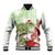 Pastel Green Hawaii Chameleon Christmas Baseball Jacket Mele Kalikimaka Kakau - Watercolor