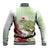 Pastel Green Hawaii Chameleon Christmas Baseball Jacket Mele Kalikimaka Kakau - Watercolor