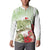 Pastel Green Hawaii Chameleon Christmas Button Sweatshirt Mele Kalikimaka Kakau - Watercolor