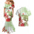 Pastel Green Hawaii Chameleon Christmas Couples Matching Mermaid Dress and Hawaiian Shirt Mele Kalikimaka Kakau - Watercolor