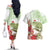 Pastel Green Hawaii Chameleon Christmas Couples Matching Off The Shoulder Long Sleeve Dress and Hawaiian Shirt Mele Kalikimaka Kakau - Watercolor