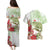 Pastel Green Hawaii Chameleon Christmas Couples Matching Puletasi and Hawaiian Shirt Mele Kalikimaka Kakau - Watercolor