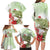 Pastel Green Hawaii Chameleon Christmas Family Matching Long Sleeve Bodycon Dress and Hawaiian Shirt Mele Kalikimaka Kakau - Watercolor