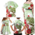 Pastel Green Hawaii Chameleon Christmas Family Matching Off Shoulder Maxi Dress and Hawaiian Shirt Mele Kalikimaka Kakau - Watercolor