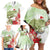 Pastel Green Hawaii Chameleon Christmas Family Matching Off Shoulder Short Dress and Hawaiian Shirt Mele Kalikimaka Kakau - Watercolor