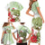 Pastel Green Hawaii Chameleon Christmas Family Matching Short Sleeve Bodycon Dress and Hawaiian Shirt Mele Kalikimaka Kakau - Watercolor