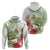 Pastel Green Hawaii Chameleon Christmas Hoodie Mele Kalikimaka Kakau - Watercolor