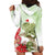 Pastel Green Hawaii Chameleon Christmas Hoodie Dress Mele Kalikimaka Kakau - Watercolor