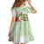 Pastel Green Hawaii Chameleon Christmas Kid Short Sleeve Dress Mele Kalikimaka Kakau - Watercolor