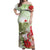 Pastel Green Hawaii Chameleon Christmas Off Shoulder Maxi Dress Mele Kalikimaka Kakau - Watercolor