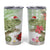 Pastel Green Hawaii Chameleon Christmas Tumbler Cup Mele Kalikimaka Kakau - Watercolor