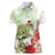 Pastel Green Hawaii Chameleon Christmas Women Polo Shirt Mele Kalikimaka Kakau - Watercolor