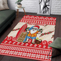 Hawaii Christmas Six Seven Area Rug Mele Kalikimaka Funny Santa 67 Gen Alpha Slang - Polynesian Pride