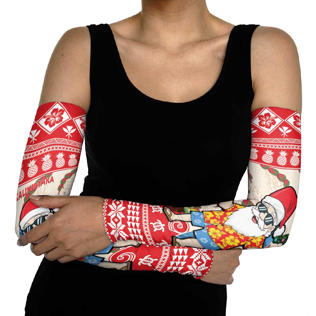 Hawaii Christmas Six Seven Arm Sleeves Mele Kalikimaka Funny Santa 67 Gen Alpha Slang - Polynesian Pride