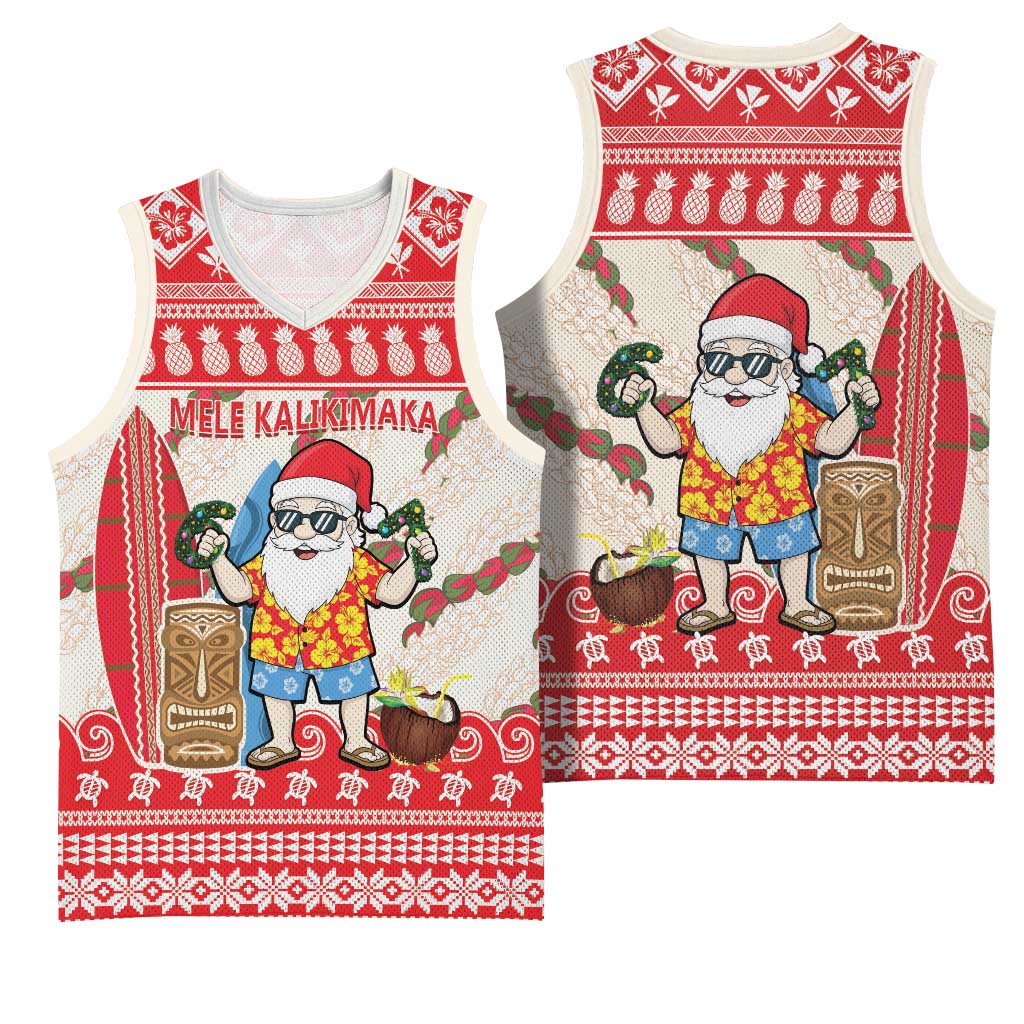 Hawaii Christmas Six Seven Basketball Jersey Mele Kalikimaka Funny Santa 67 Gen Alpha Slang - Polynesian Pride