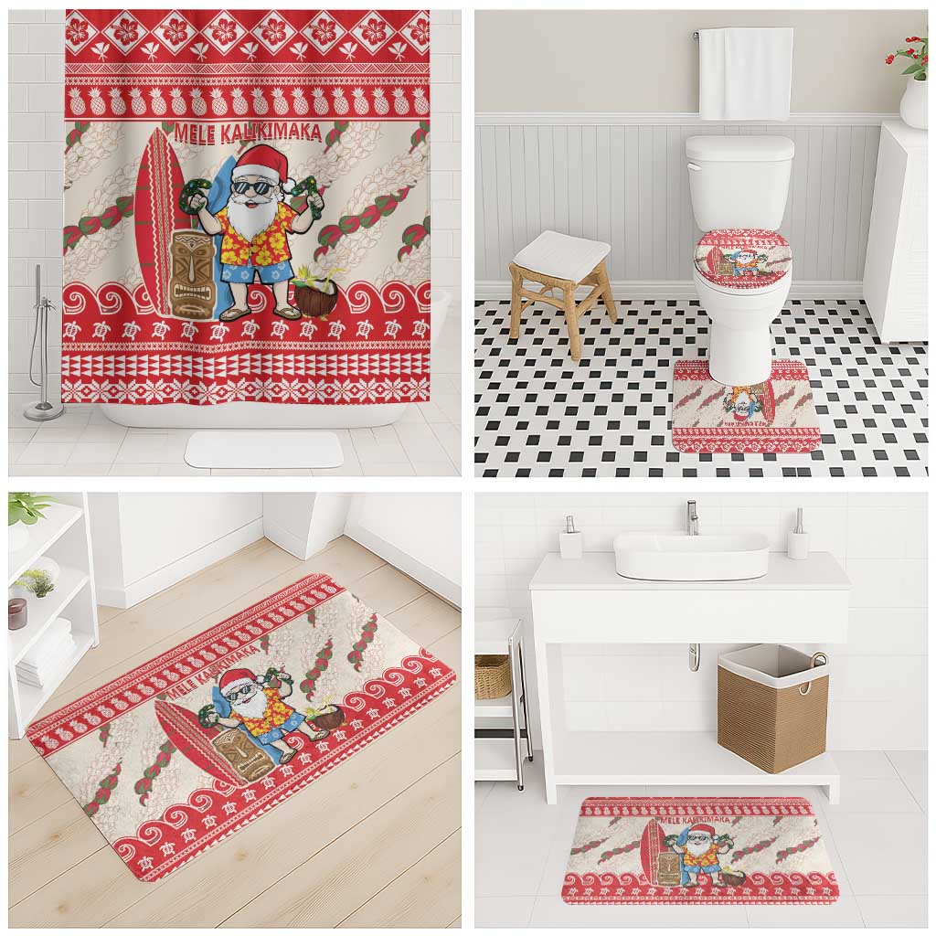 Hawaii Christmas Six Seven Bathroom Set Mele Kalikimaka Funny Santa 67 Gen Alpha Slang - Polynesian Pride