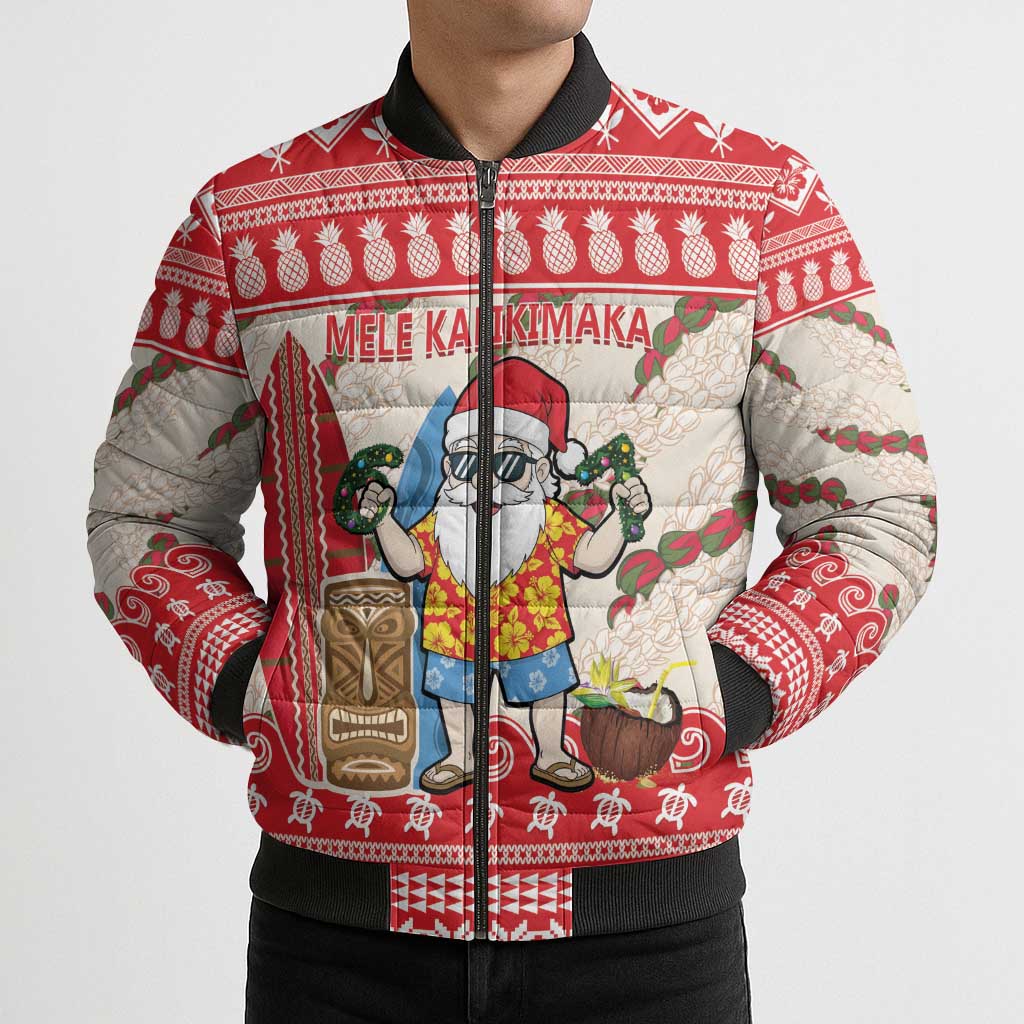 Hawaii Christmas Six Seven Bomber Puffer Jacket Mele Kalikimaka Funny Santa 67 Gen Alpha Slang - Polynesian Pride